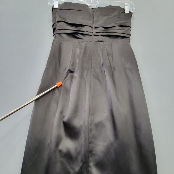 Express Black Dress Strapless Formal Midi Pleats Aline Lined Padded Women Size 2 - Picture 10 of 16